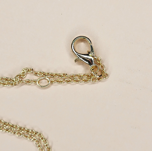 ​Charming Gold-Tone Blue & White Chinoiserie Teardrop Necklace - Picture 4 of 4